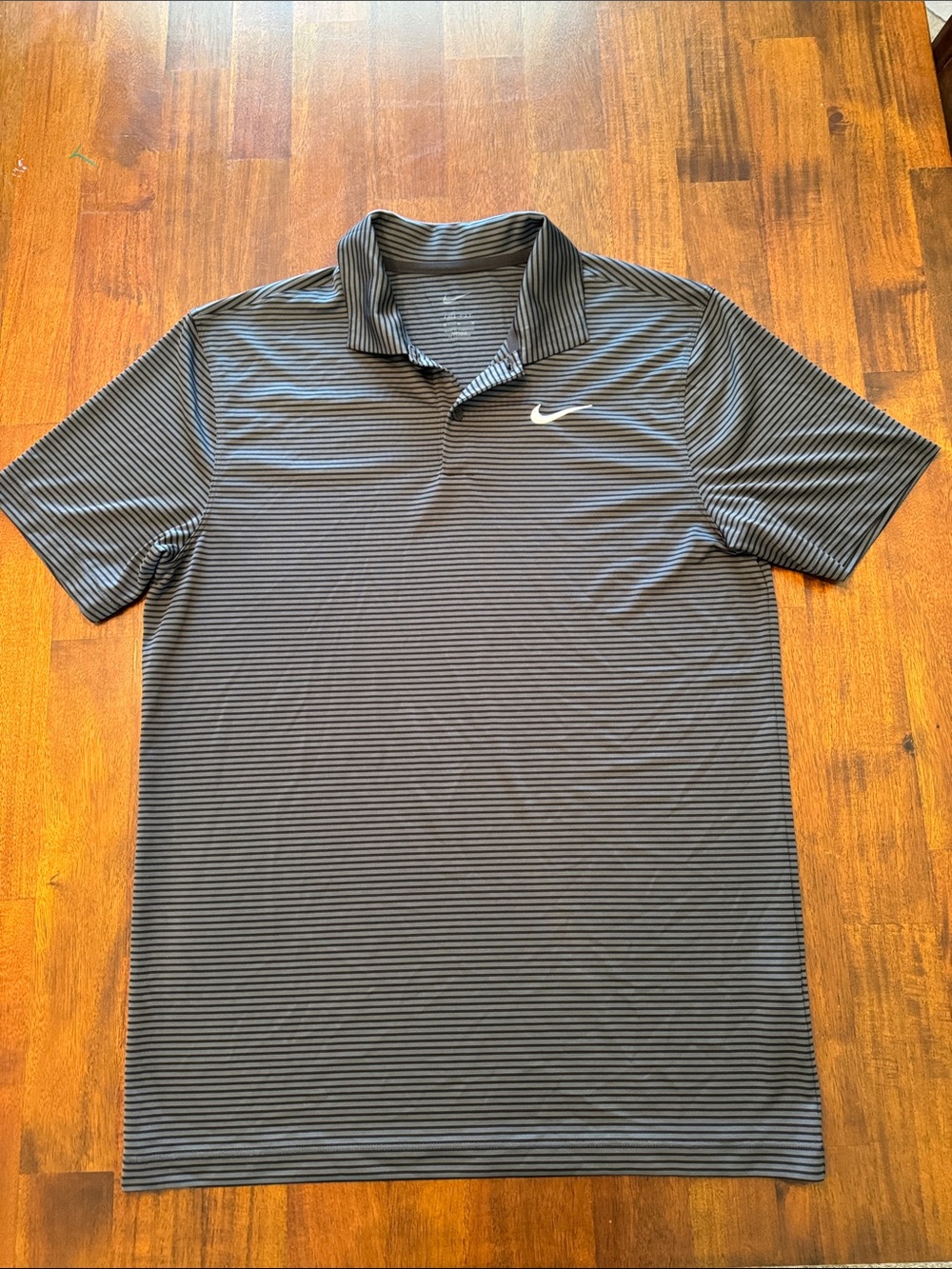 Nike Men's Dark Gray Striped Performance Polo